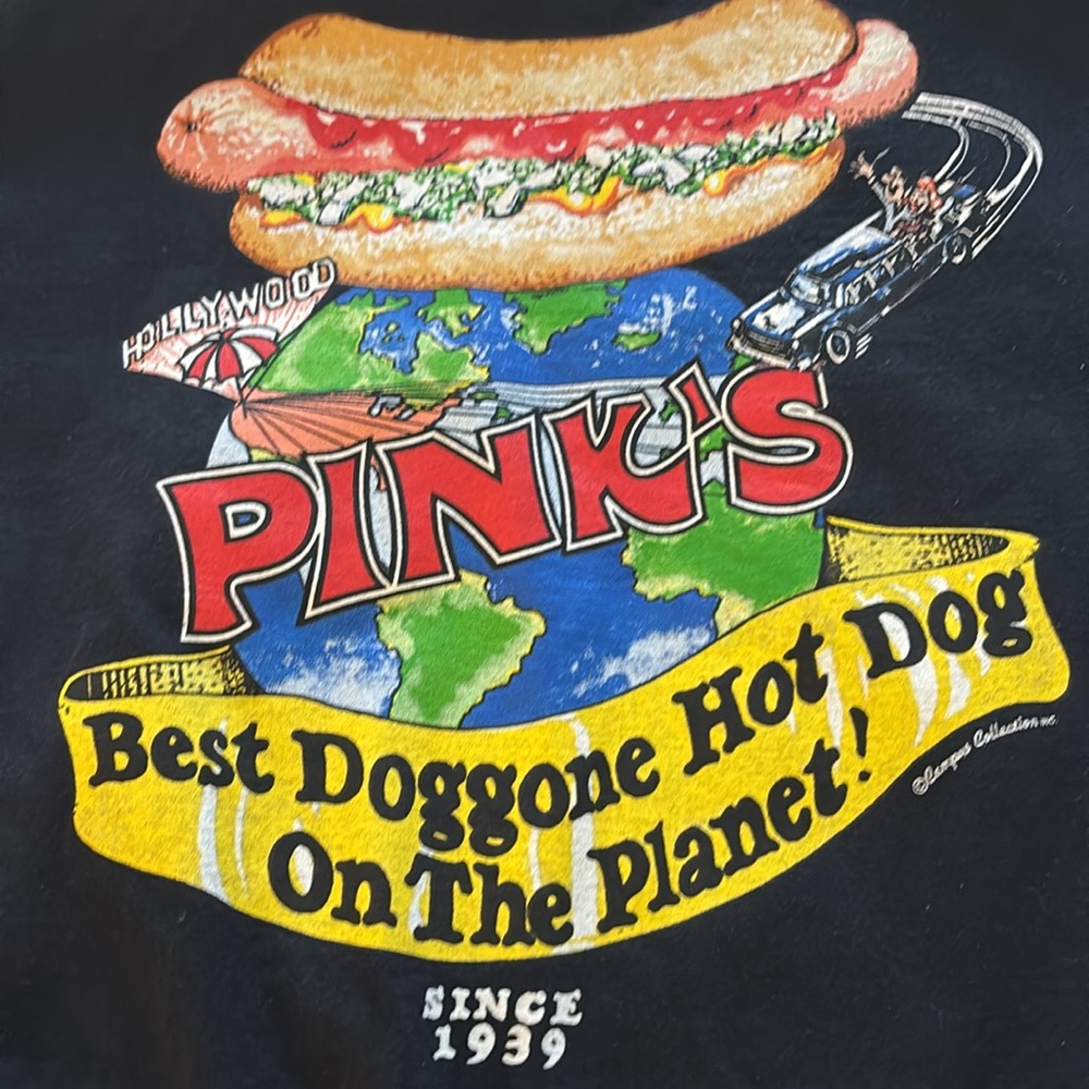 🌭FAMOUS PINK'S HOT DOGS 70th ANNIVERSARY SHIRT-Hollywood 🌴- 2009 - UNISEX LARGE